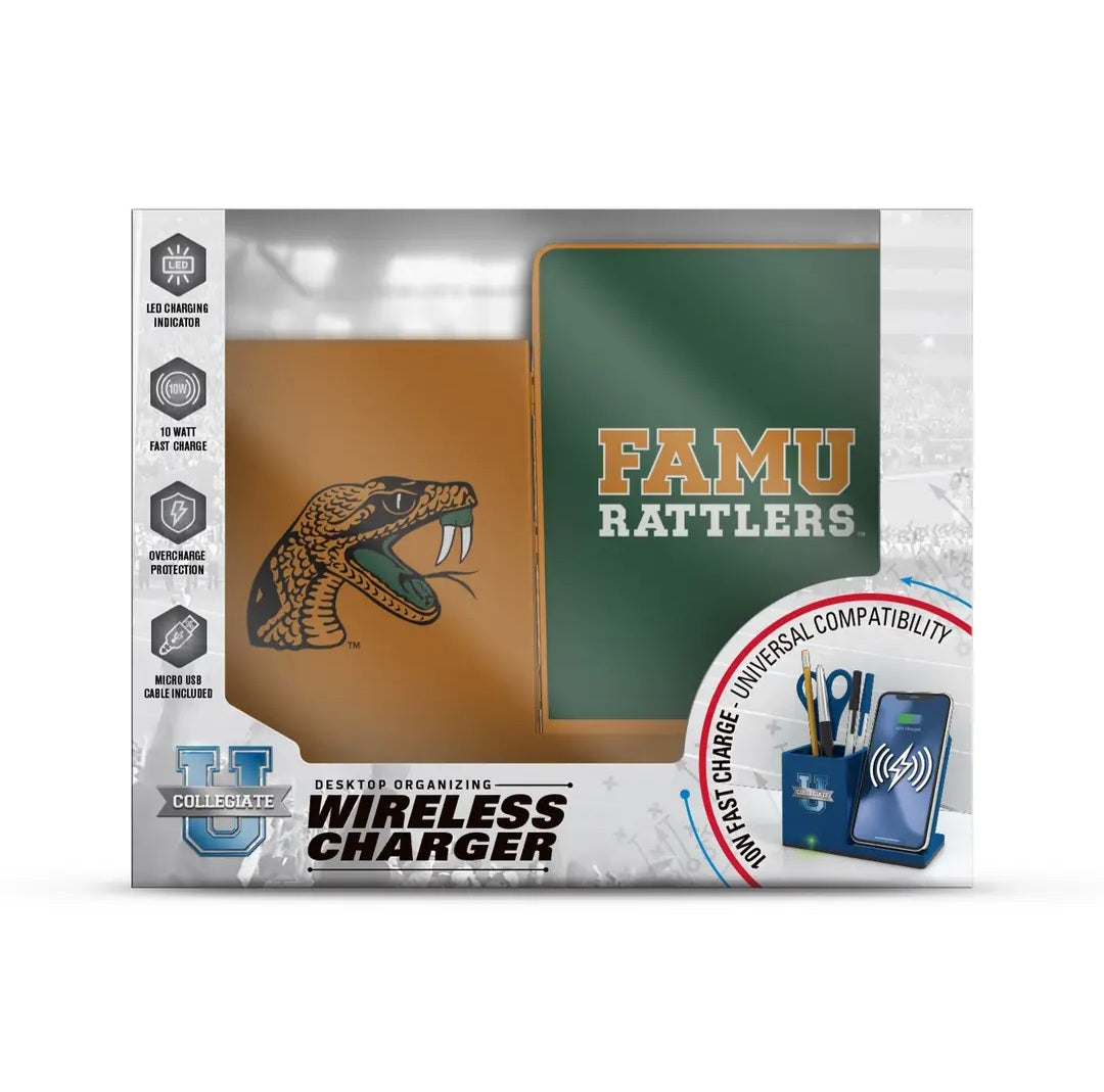 NCAA Florida A&M Rattlers Wireless Charging Pen Holder