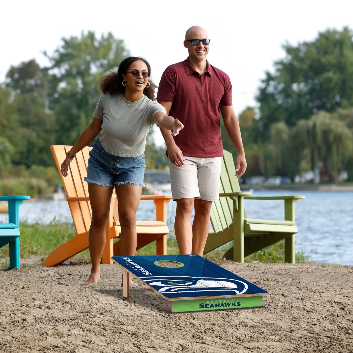 NFL Seattle Seahawks 2' X 3' All-Wood Cornhole Set - Alt 5