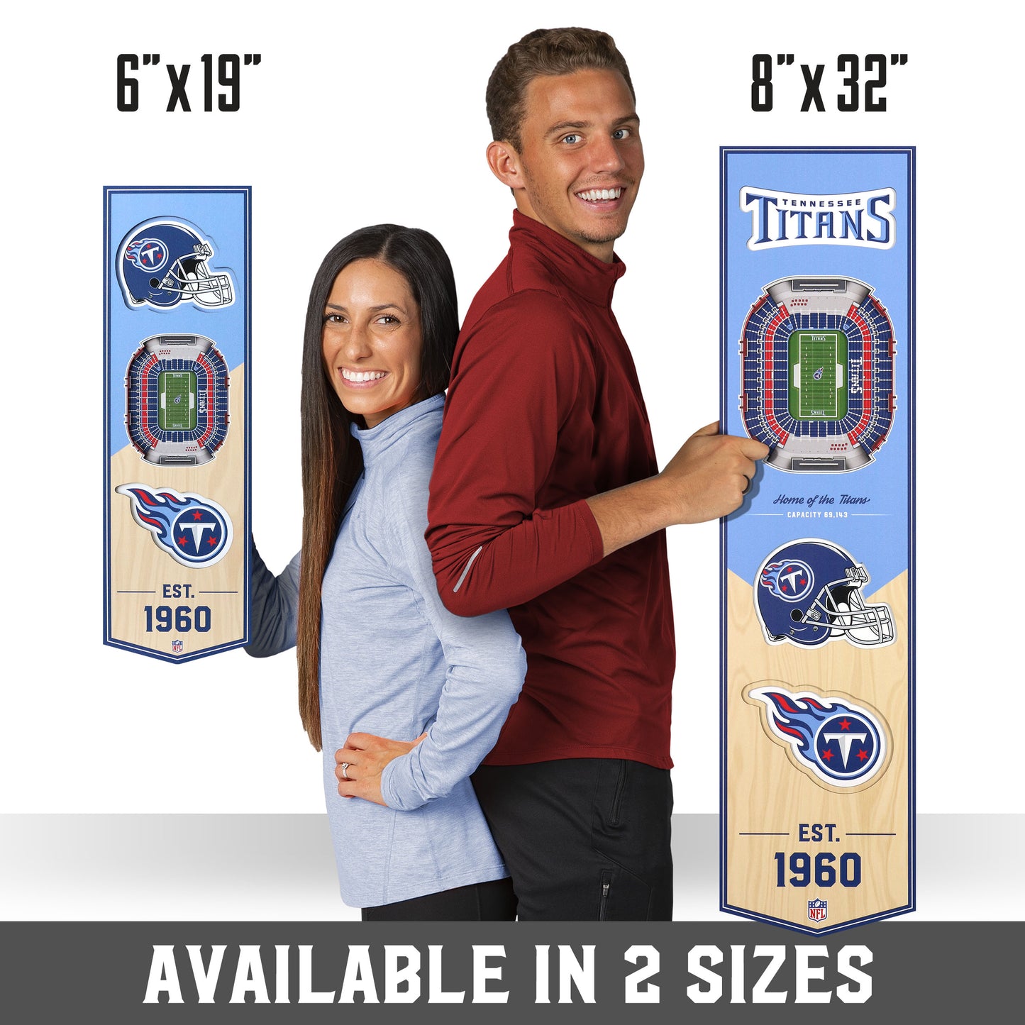 NFL Tennessee Titans 3D Stadium Banner 8' X 32'