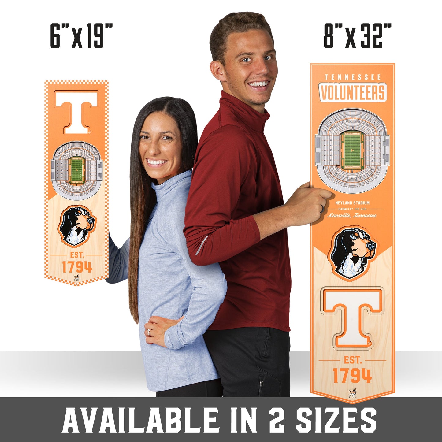 NCAA Tennessee Volunteers 3D Stadium Banner 8' X 32'