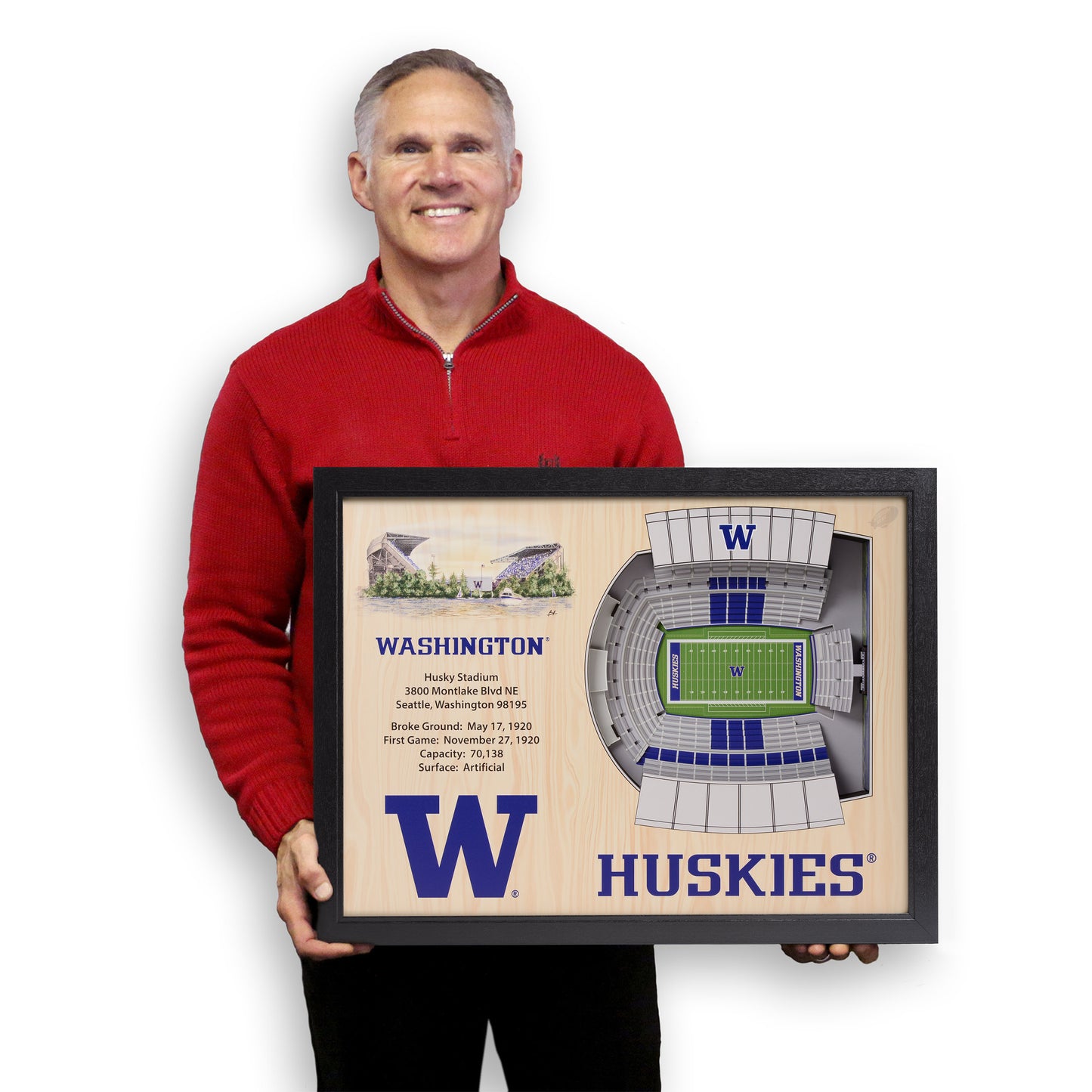 NCAA Washington Huskies 25-Layer StadiumView Wallart