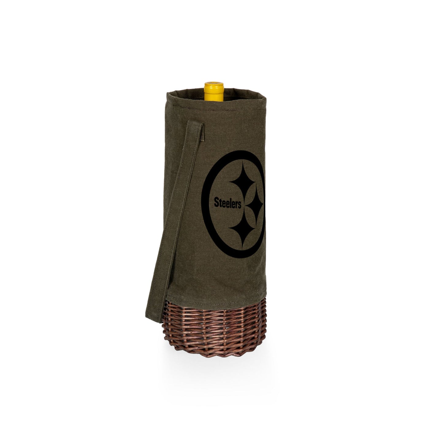 Pittsburgh Steelers - Malbec Insulated Canvas and Willow Wine Bottle Basket