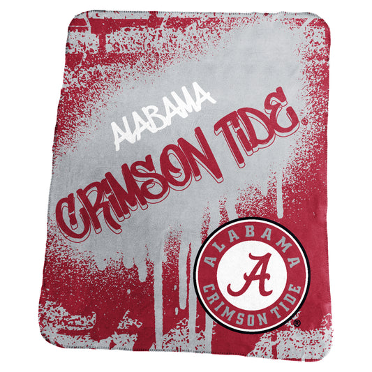 Alabama Classic Graffiti Fleece Throw