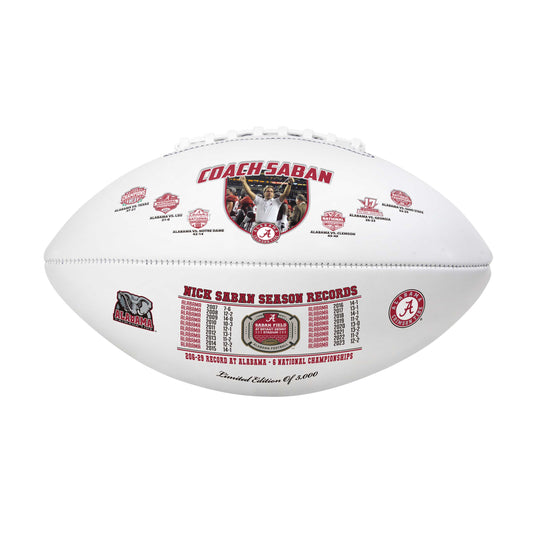 Alabama Coach Saban Full Sized Autograph Debossed Football