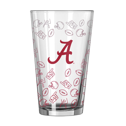 Alabama 16oz Ombre Playmaker Pint Glass