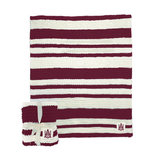 Alabama A&M Cable Knit Throw 50x60