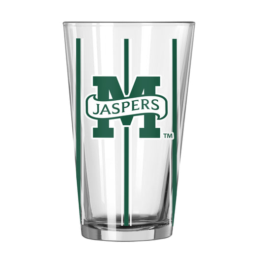 Manhattan University 16oz Thin Stripe Pint Glass