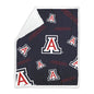 Arizona Navy Repeating 50x60 Plush Sherpa Throw