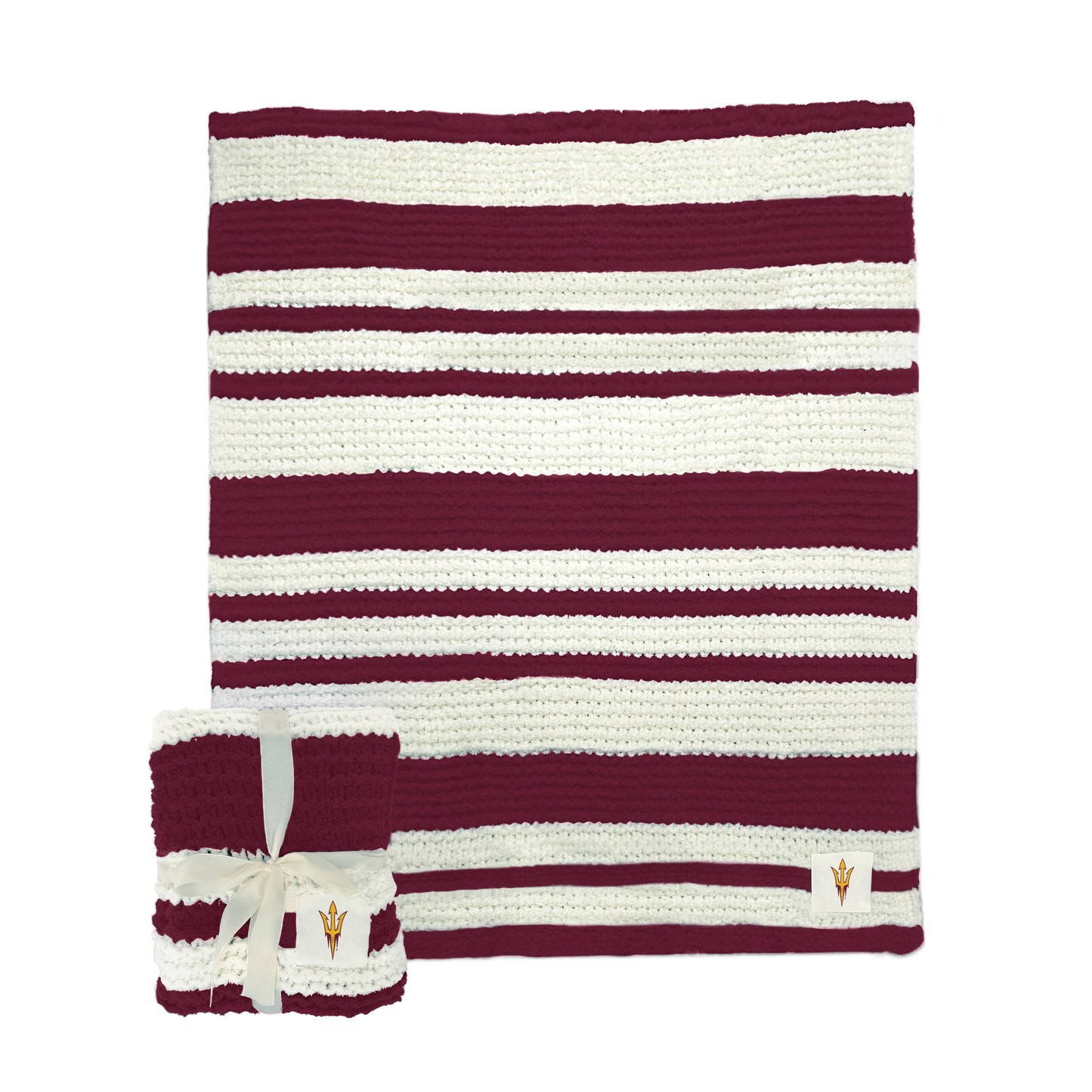 AZ State Cable Knit Throw 50x60