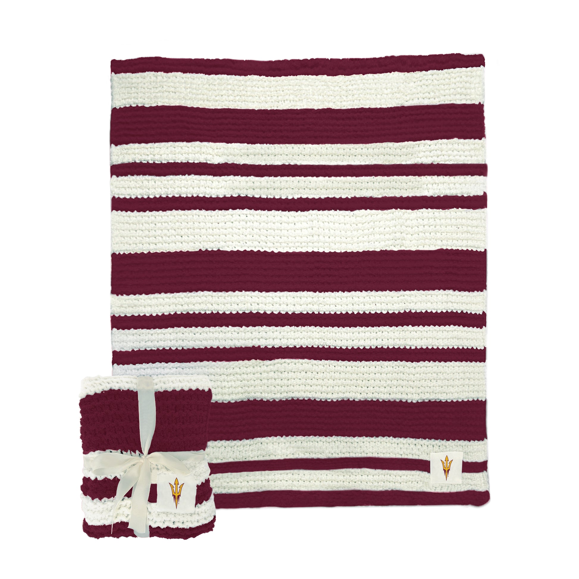 AZ State Cable Knit Throw 50x60