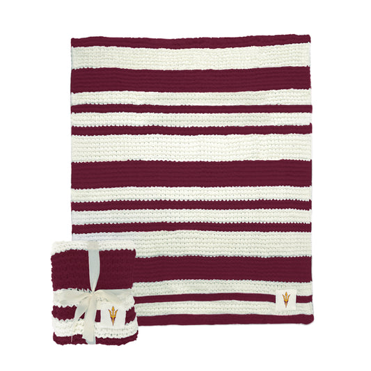 AZ State Cable Knit Throw 50x60