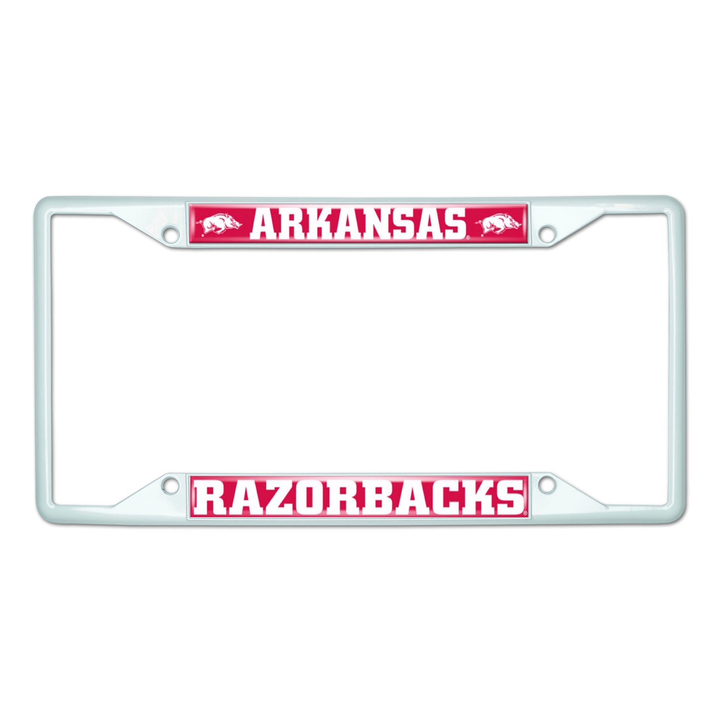 University of Arkansas-White License Plate Frame