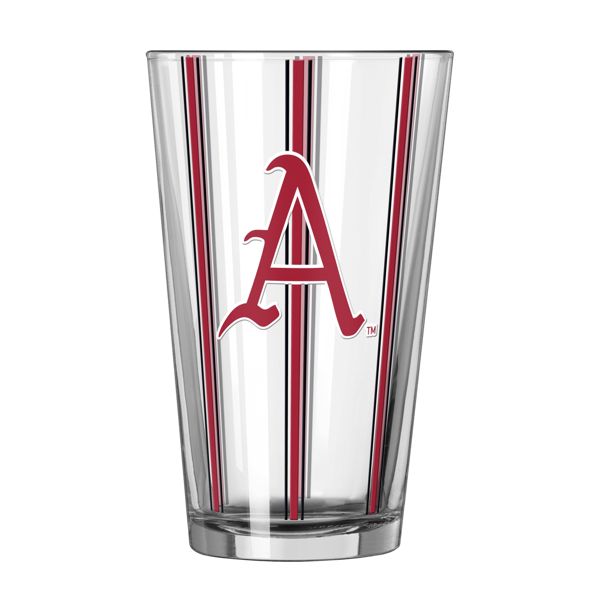 Arkansas 16oz Thin Stripe Pint Glass