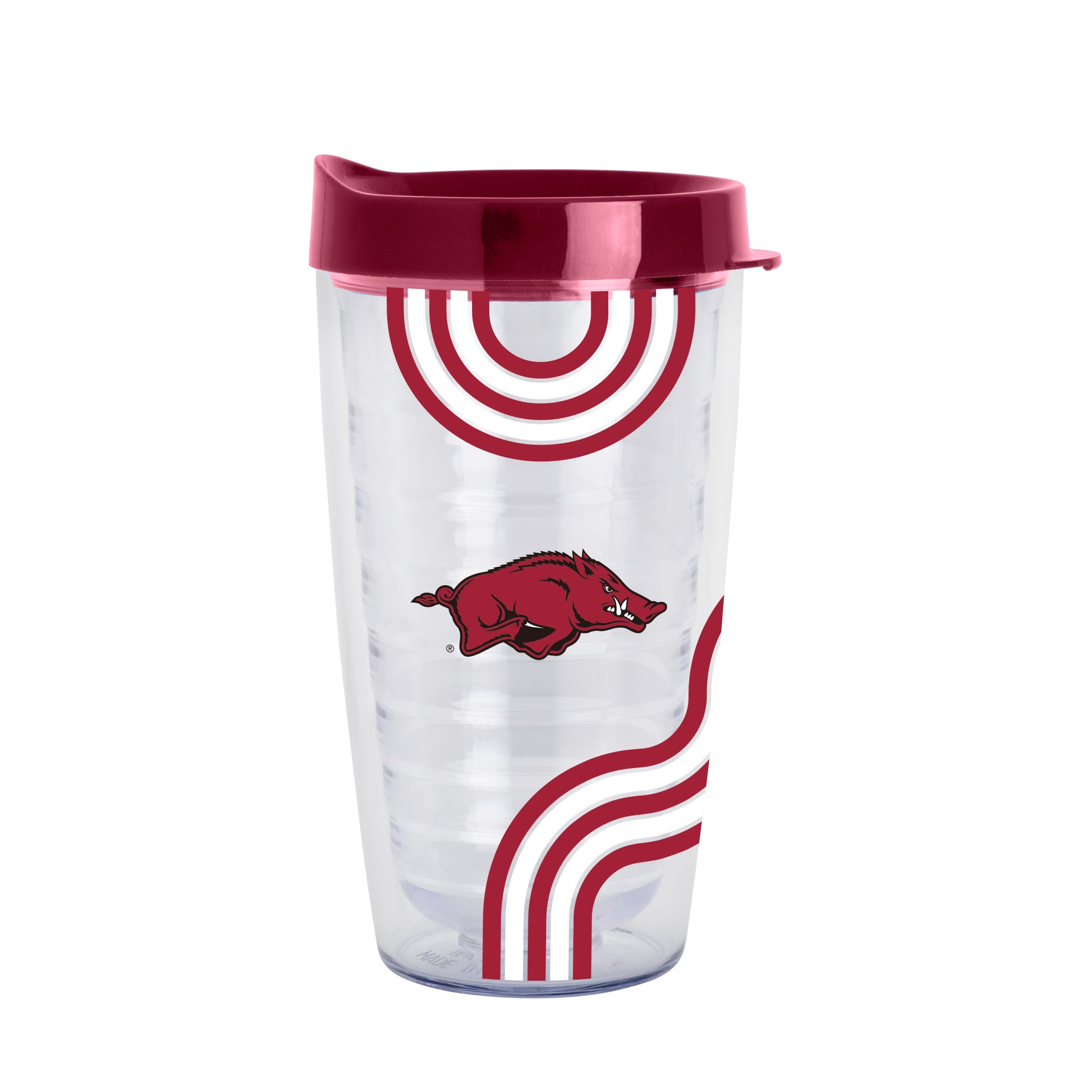 Arkansas 16oz Waves Dbl Wall Clear Tumbler