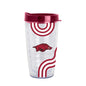 Arkansas 16oz Waves Dbl Wall Clear Tumbler
