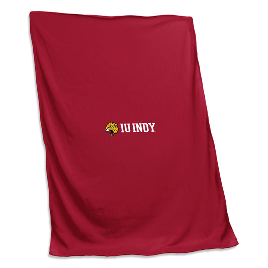 IU-Indianapolis Screened Cardinal Sweatshirt Blanket
