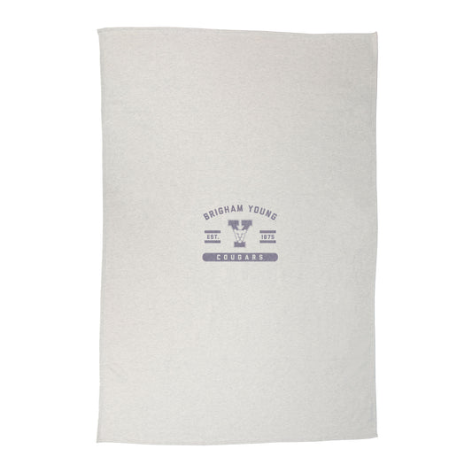 BYU Royal Logo Sublimated Sweatshirt Blanket