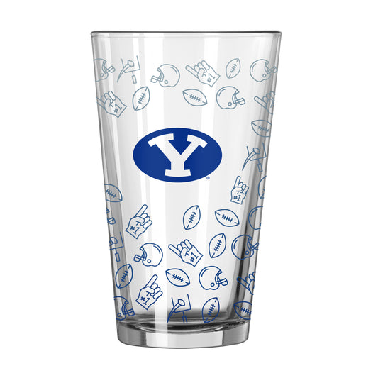 BYU 16oz Ombre Playmaker Pint Glass