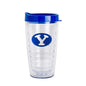 BYU 16oz Flipside Dbl Wall Clear Tumbler