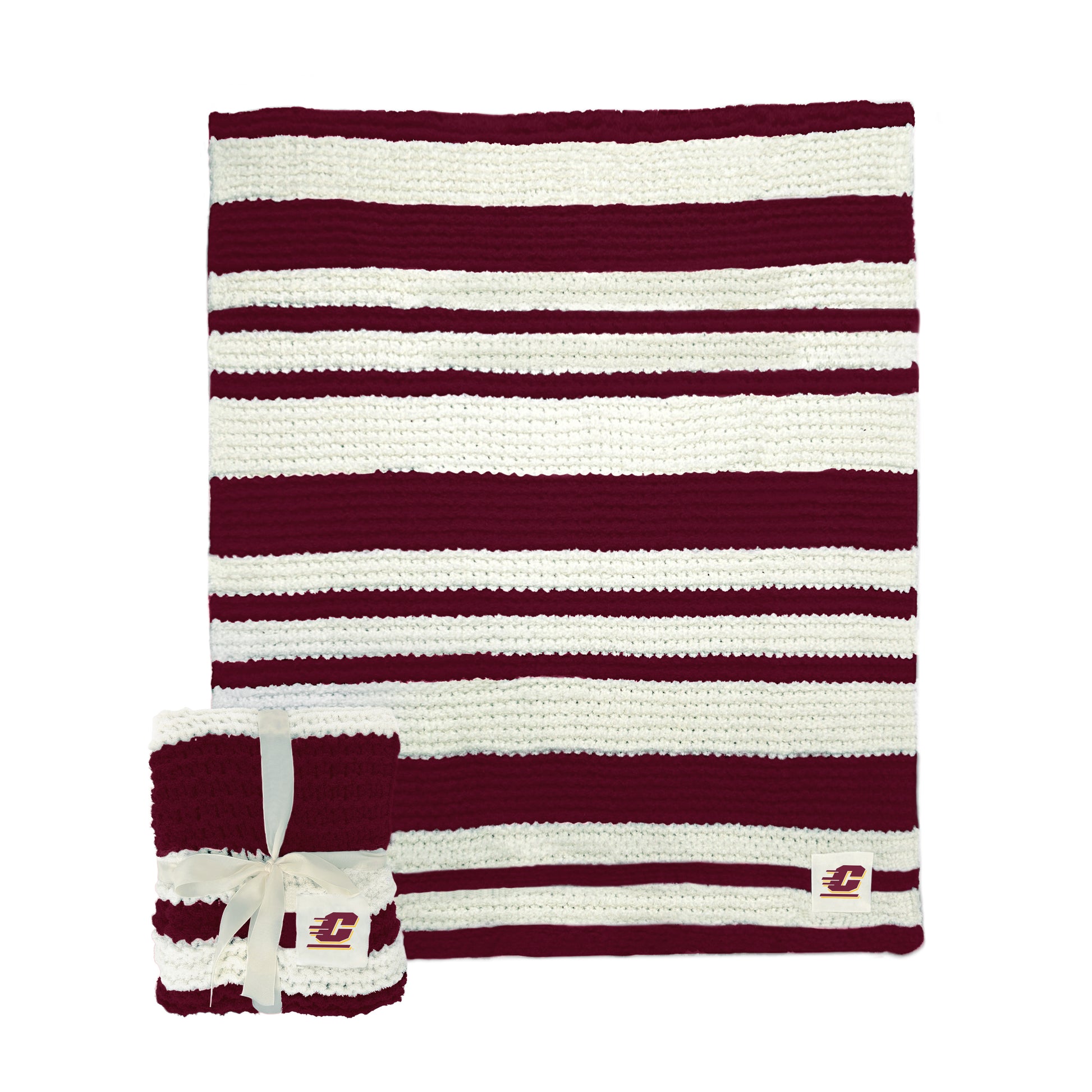 Central Michigan Cable Knit Throw 50x60