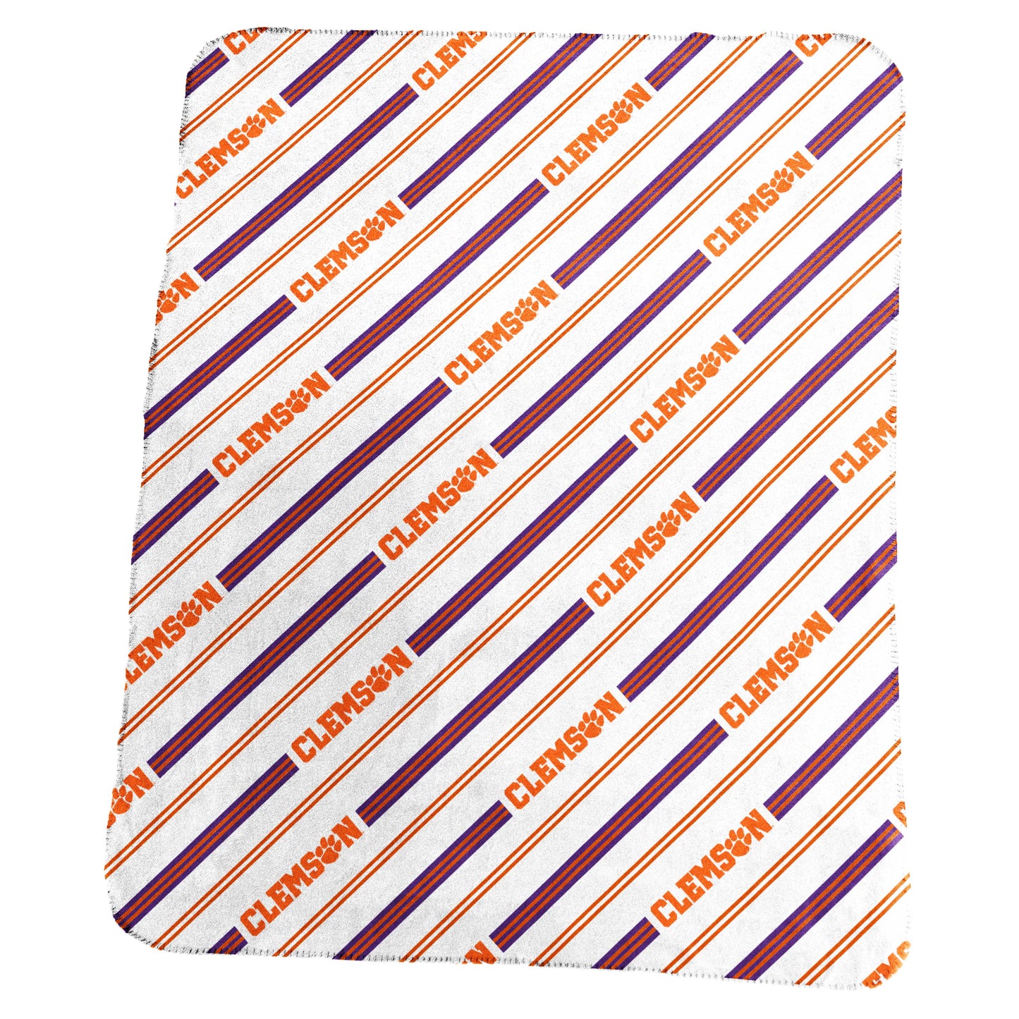 Clemson Classic Vertical Stripe Fleece Throw