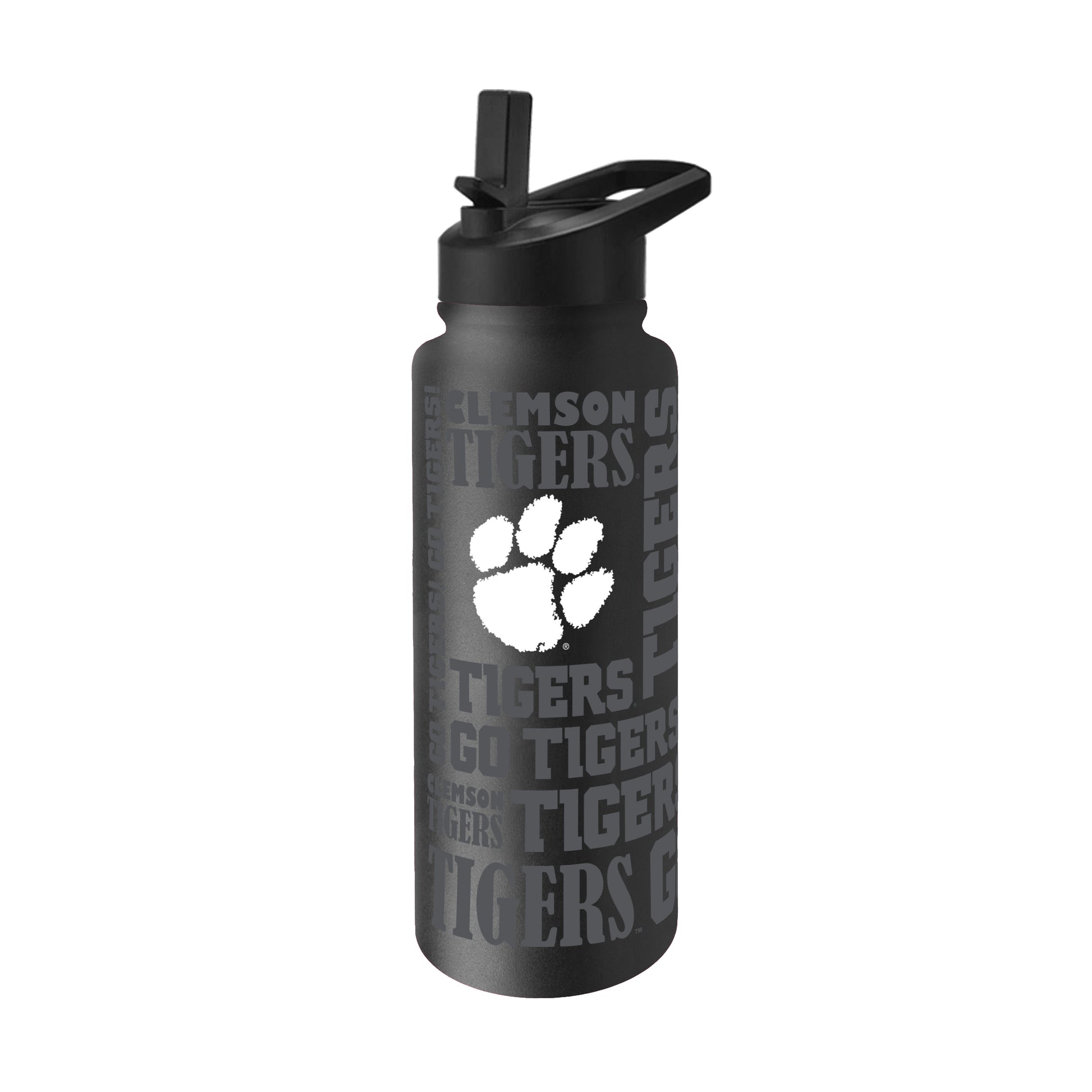 Clemson 34oz Black Replay Quencher Bottle