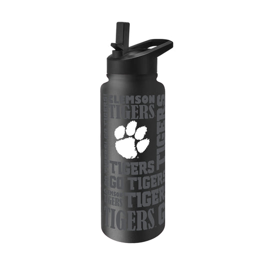 Clemson 34oz Black Replay Quencher Bottle