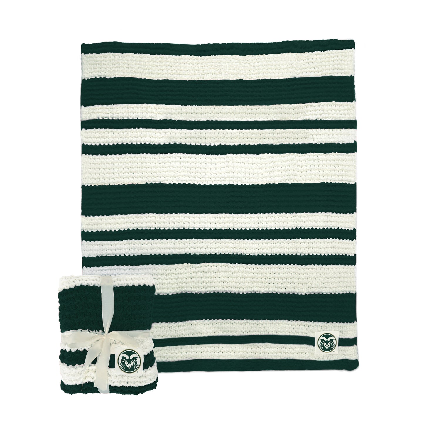 Colorado State Cable Knit Throw 50x60