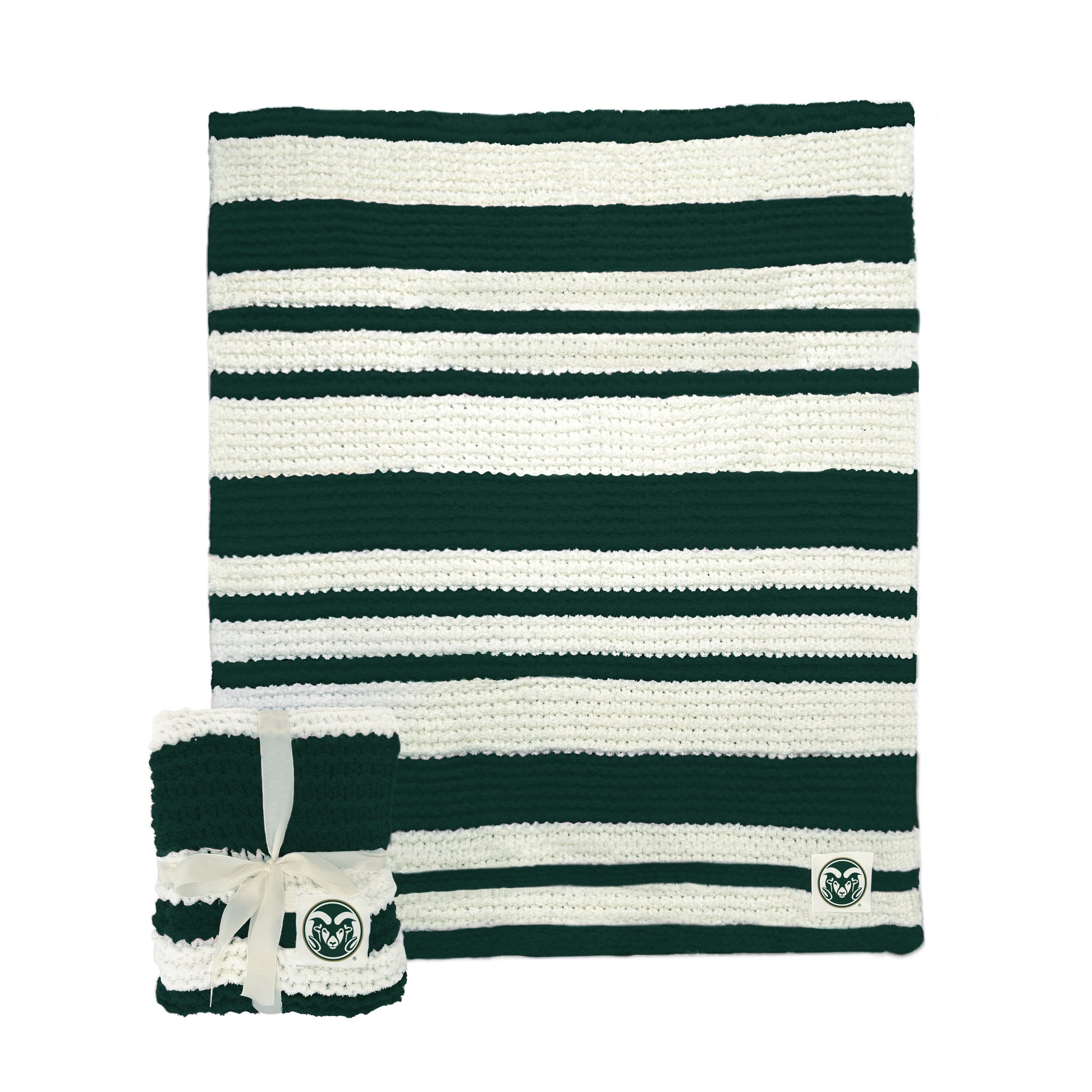 Colorado State Cable Knit Throw 50x60