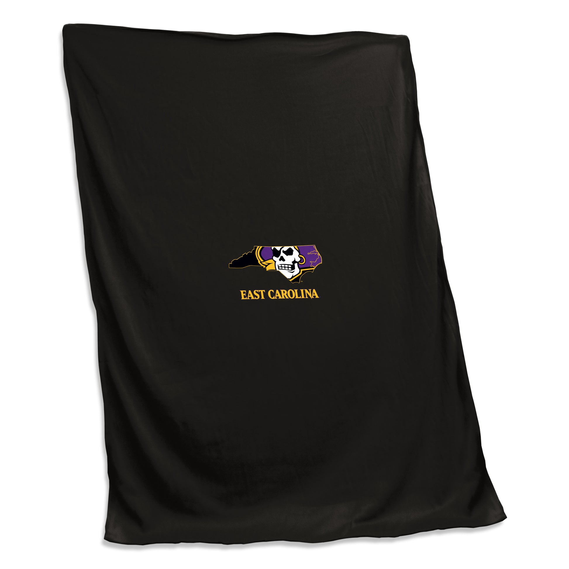 East Carolina Screened Black Sweatshirt Blanket