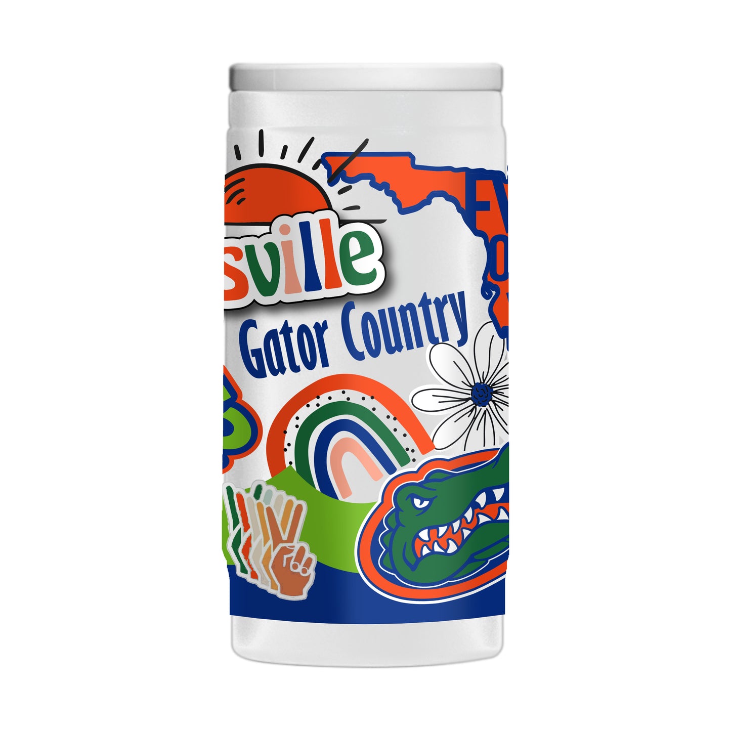 Florida 12oz Native Powdercoat SlimCan Coolie