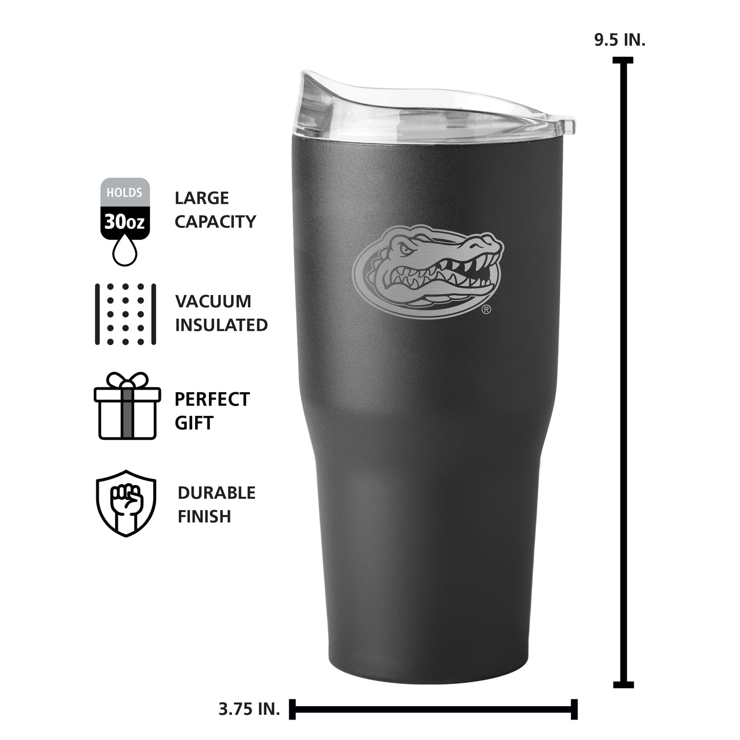 Florida 30oz Etch Black Powder Coat Tumbler