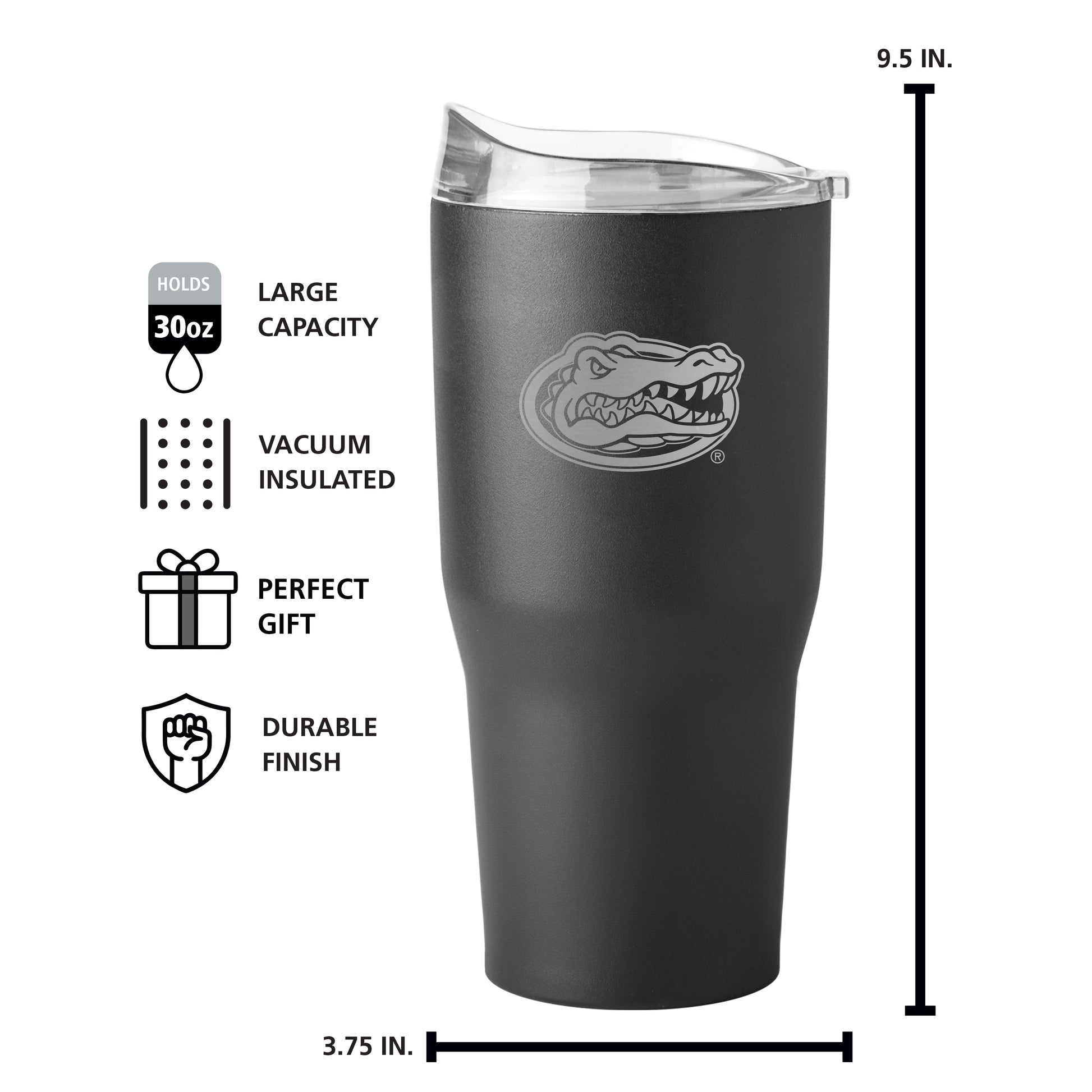 Florida 30oz Etch Black Powder Coat Tumbler