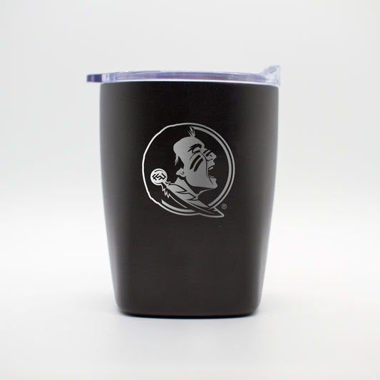 FL State 10oz Etch Black Powder Coat Rocks Tumbler