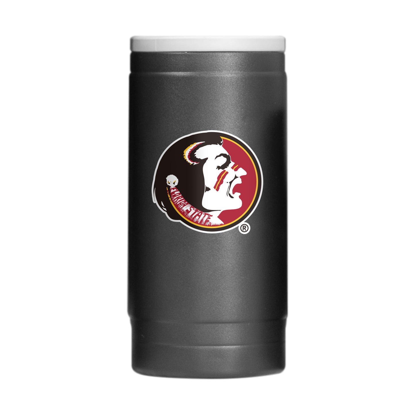 Florida State Seminole Head 12oz Powdercoat SlimCan Coolie
