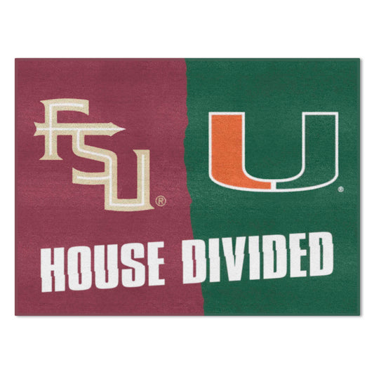 House Divided Mat - Florida State / Miami Hurricanes