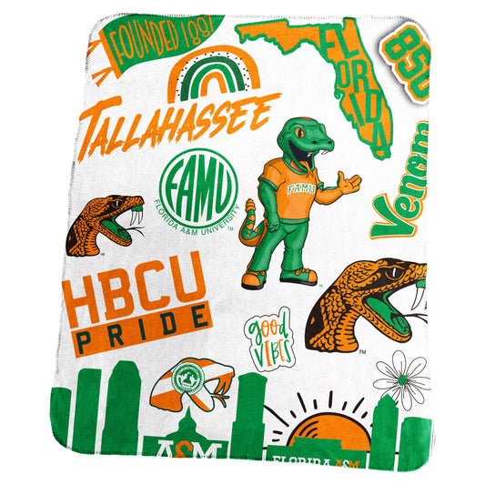Florida A&M Classic Native Fleece Throw