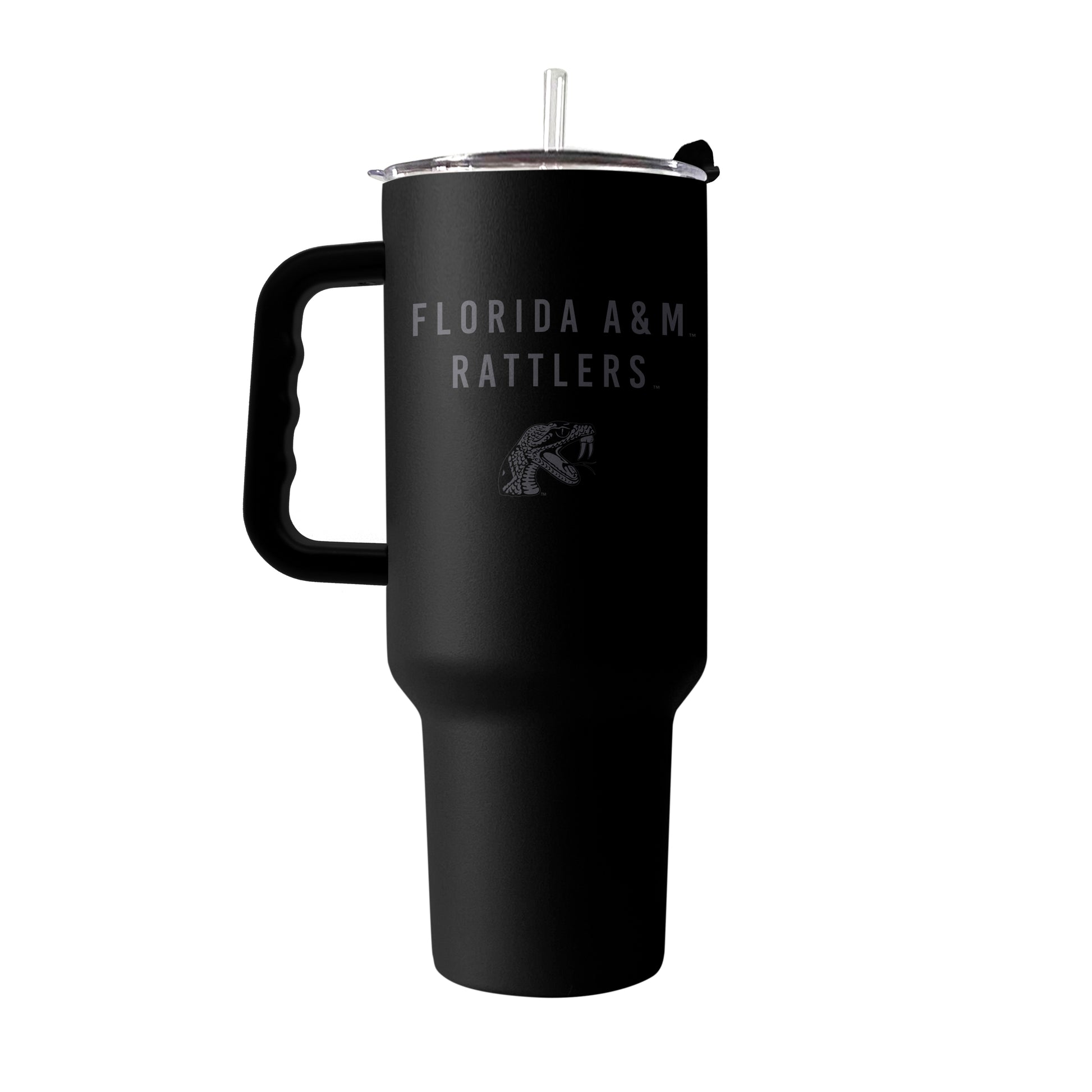 Florida A&M 40oz Black Tonal Powder Coat Tumbler