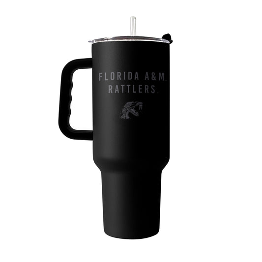 Florida A&M 40oz Black Tonal Powder Coat Tumbler