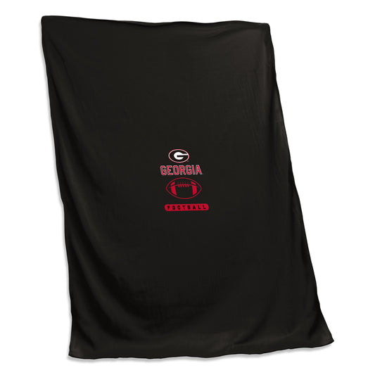 Georgia Football Black Screened Sweatshirt Blanket