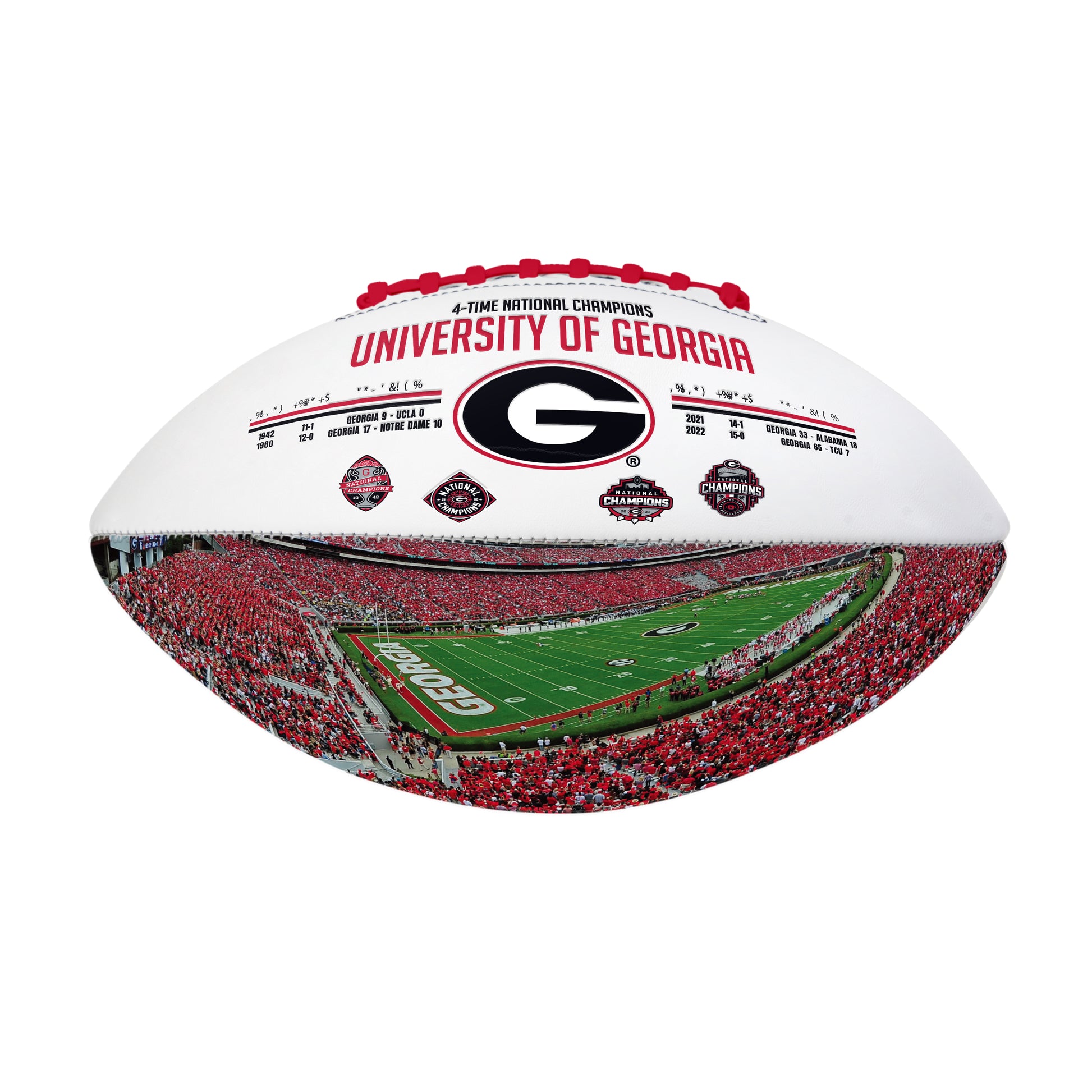 Georgia 4 Time National Champions Debossed Autograph Football
