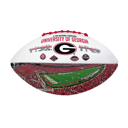 Georgia 4 Time National Champions Debossed Autograph Football