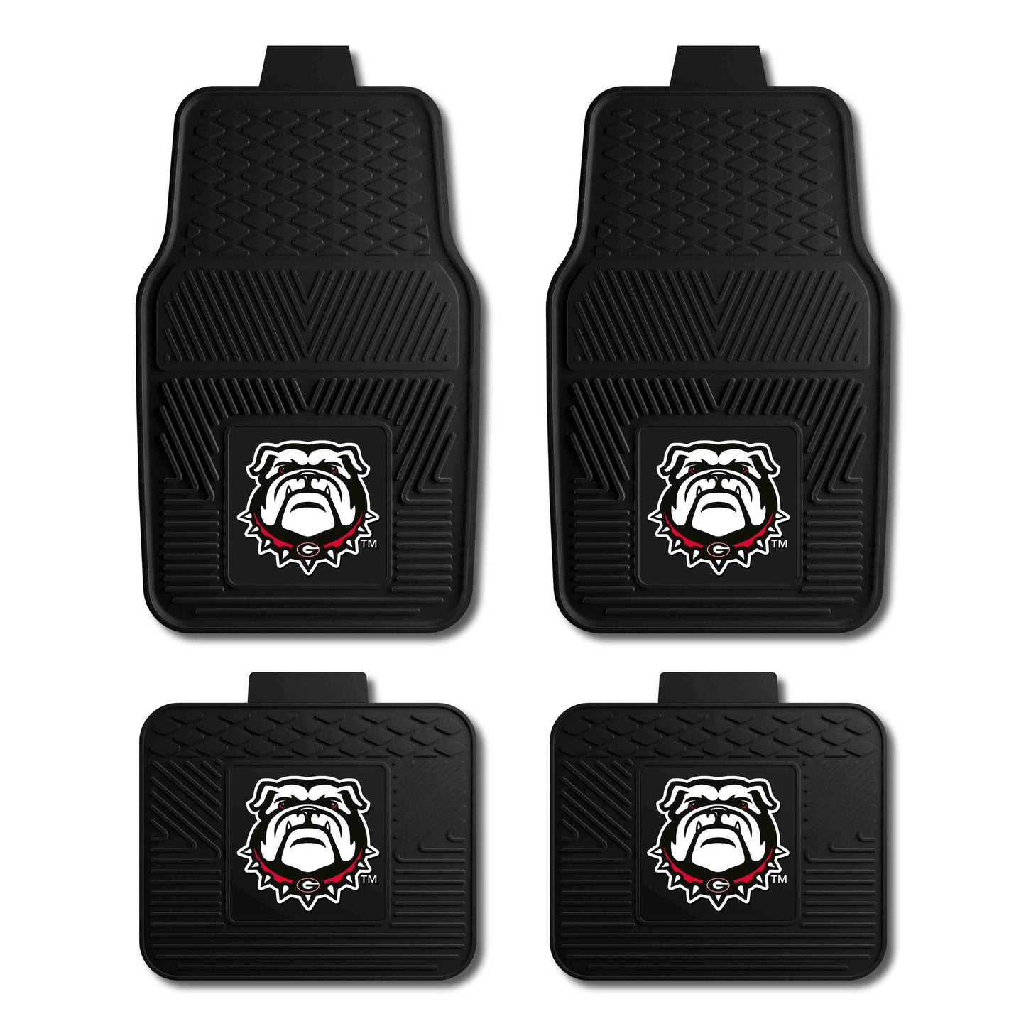 University of Georgia Bulldog Head 4-pc Vinyl Car Mat Set