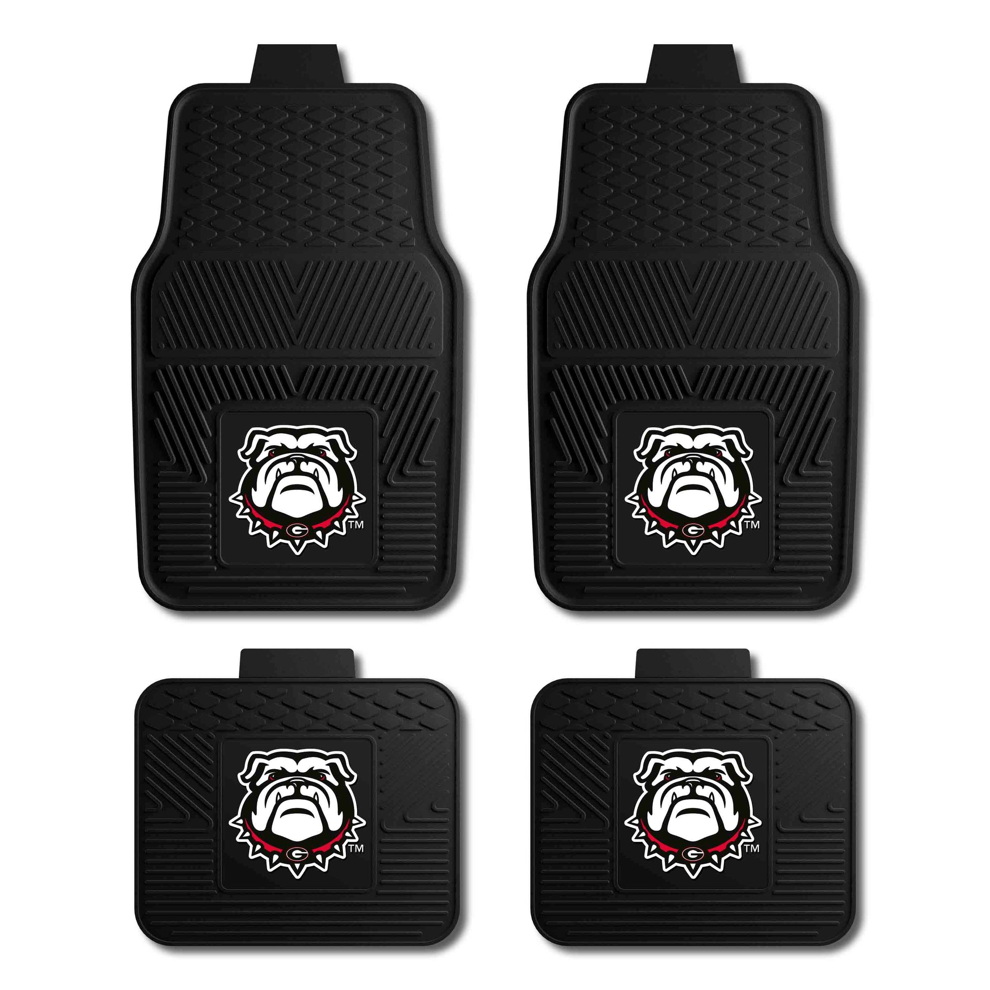 University of Georgia Bulldog Head 4-pc Vinyl Car Mat Set