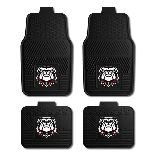 University of Georgia Bulldog Head 4-pc Vinyl Car Mat Set