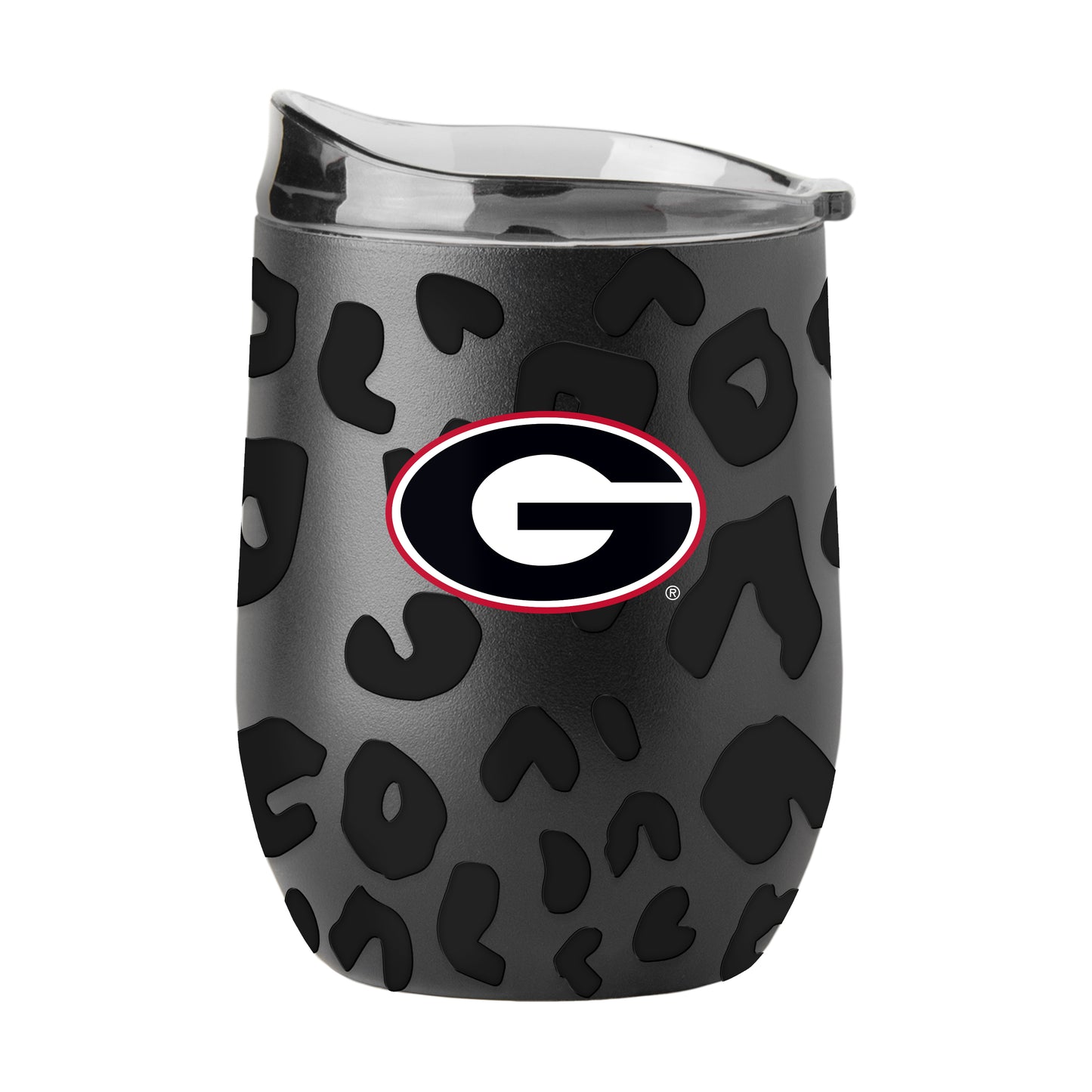 Georgia Leopard 16oz Black Powdercoat Curved Beverage