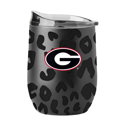 Georgia Leopard 16oz Black Powdercoat Curved Beverage