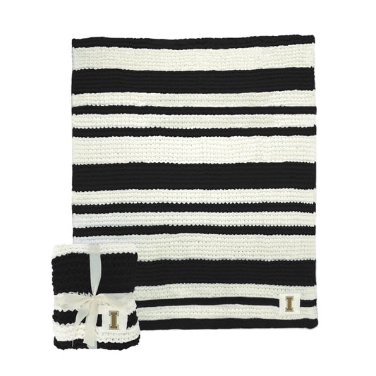 Idaho Black Cable Knit Throw 50x60