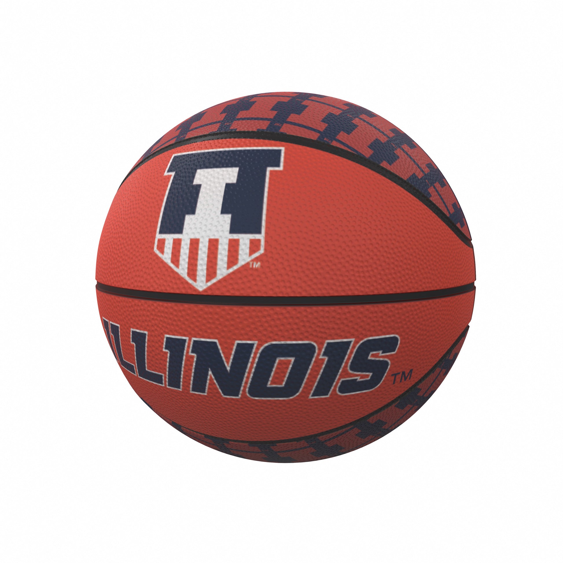Illinois Repeating Logo Mini-Size Rubber Basketball