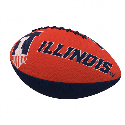 Illinois Combo Logo Junior-Size Rubber Football
